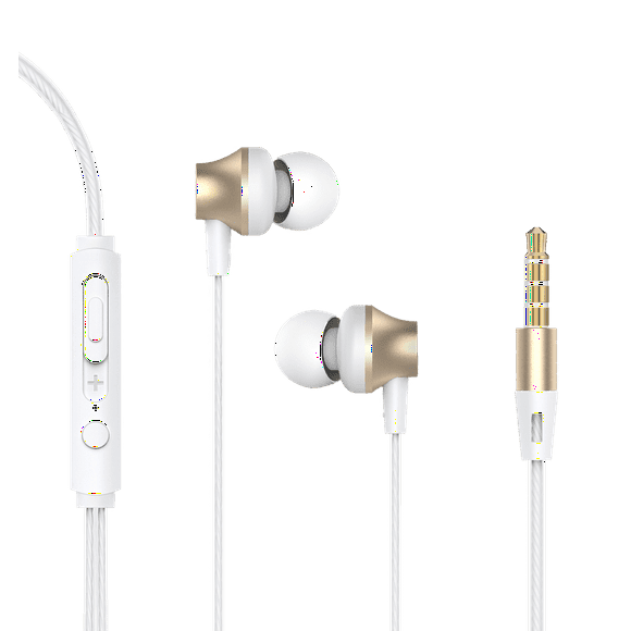 Devia Metal In-ear Wired Earphone with Remote and Mic, Gold