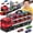 red, variant on Garbo Star Truck Toys for Kids Boys, 24 Pcs Die-Cast Car Set with Race Track & Car Launcher, Boys Toys Ages 3-6