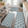 thumbnail image 2 of Light Blue Christmas Tree Pattern Kitchen Rugs Sets Of 3,Kitchen Runner Rugs Non Skid Washable,Decorative Kitchen Floor Mats for Kitchen,Sink,Laundry,17"x30"+ 17"x47" + 17"x59", 2 of 6