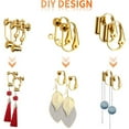 thumbnail image 4 of Clip-on Earring Findings,12 Pairs 6 Styles Earring Converters Components for Non Pierced Ears for Jewelry Making, Golden & Silver, 4 of 7