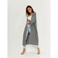 thumbnail image 5 of Women'S Oversized Long Cardigan Open Front Duster Sweater Cardigan Grey M, 5 of 7