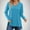 Light Blue, variant on Split Side Tunic Tops for Women Basic Solid Color V Neck Blouses Pullover Fall Long Sleeve Casual Tshirt