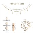 thumbnail image 3 of 3 Pieces Wall Hanging Photo Display Decor, Boho Wooden Beads Garland Collage Photo Frame with 7 Clips for , Office, 3 of 5