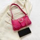 thumbnail image 3 of Bolsa De Hombro PU Bolso Cadena Remache Simple Mujer Commuter Bolso Shopper Bag (Rose Red), 3 of 9
