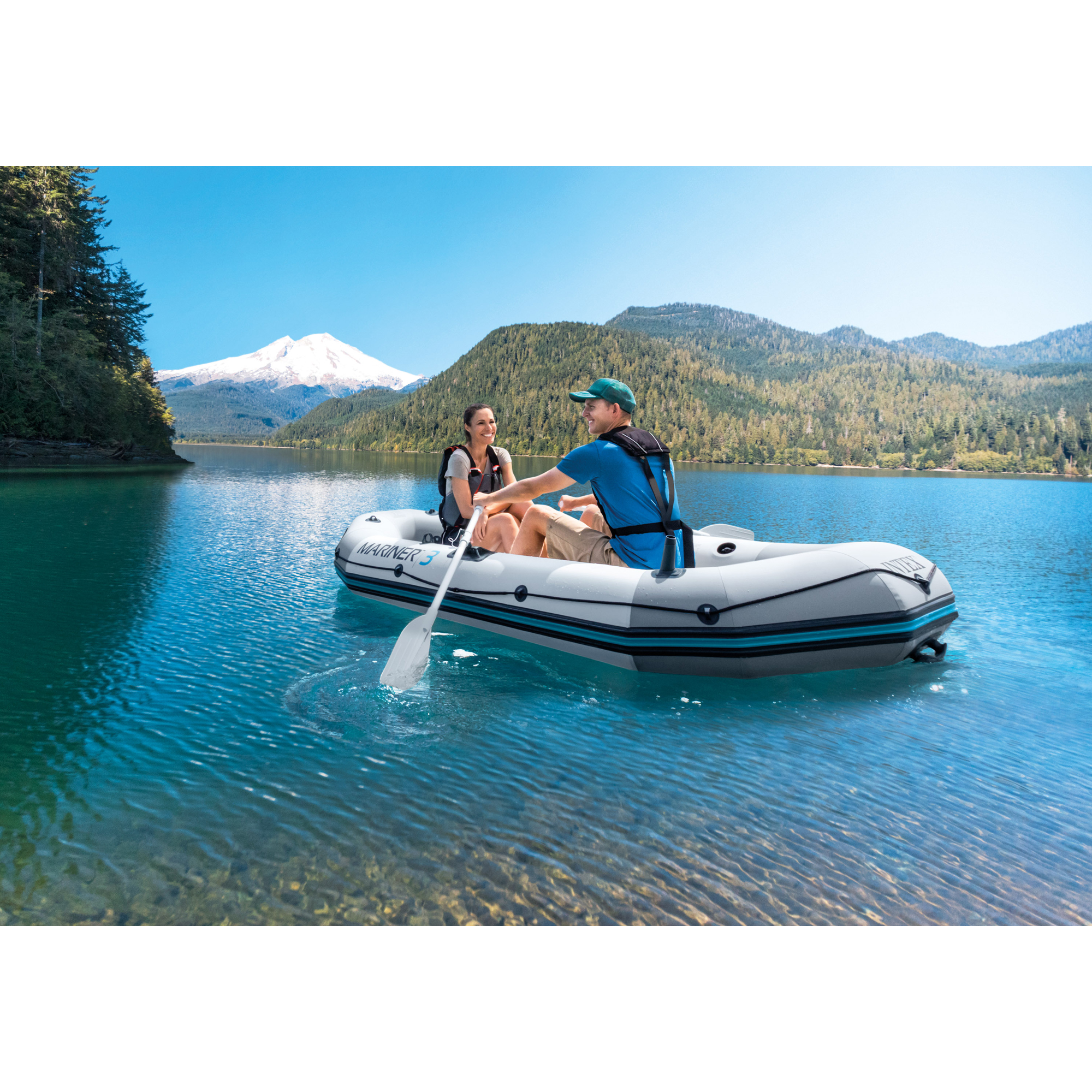 Intex Mariner 3, 3-Person Inflatable River/Lake Dinghy Boat & Oars Set - image 5 of 12