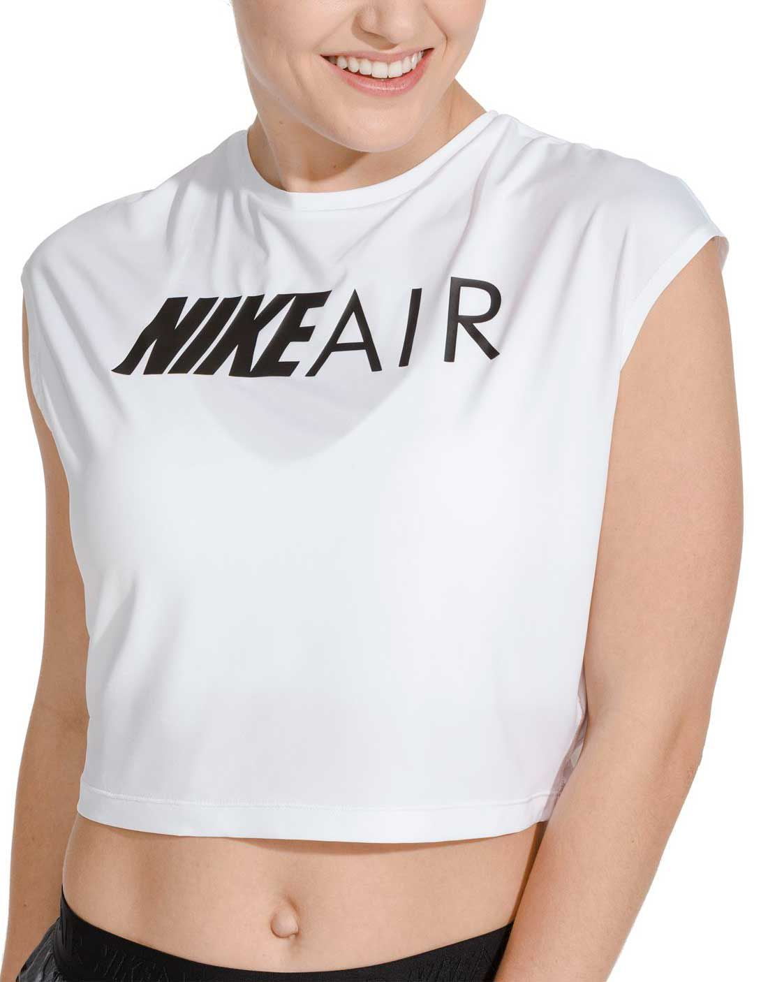 nike women's air short sleeve running crop top