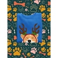 thumbnail image 3 of Jolly Corgi Reindeer Antlers Sweatshirt Men -Image by Shutterstock, Male XX-Large, 3 of 4