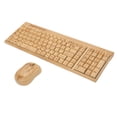 thumbnail image 1 of Wireless 2.4G Wireless Keyboard Mouse Set Handcrafted Full Bamboo Keyboard and Mouse Combo with USB Receiver, 1 of 7