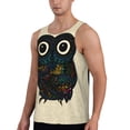 thumbnail image 2 of Fotbe Owl with Mandala Pattern Men's Quick Dry Workout Tank Top Gym Muscle Tee Fitness Bodybuilding Sleeveless T Shirt Breathable Workout Shirt-Large, 2 of 9