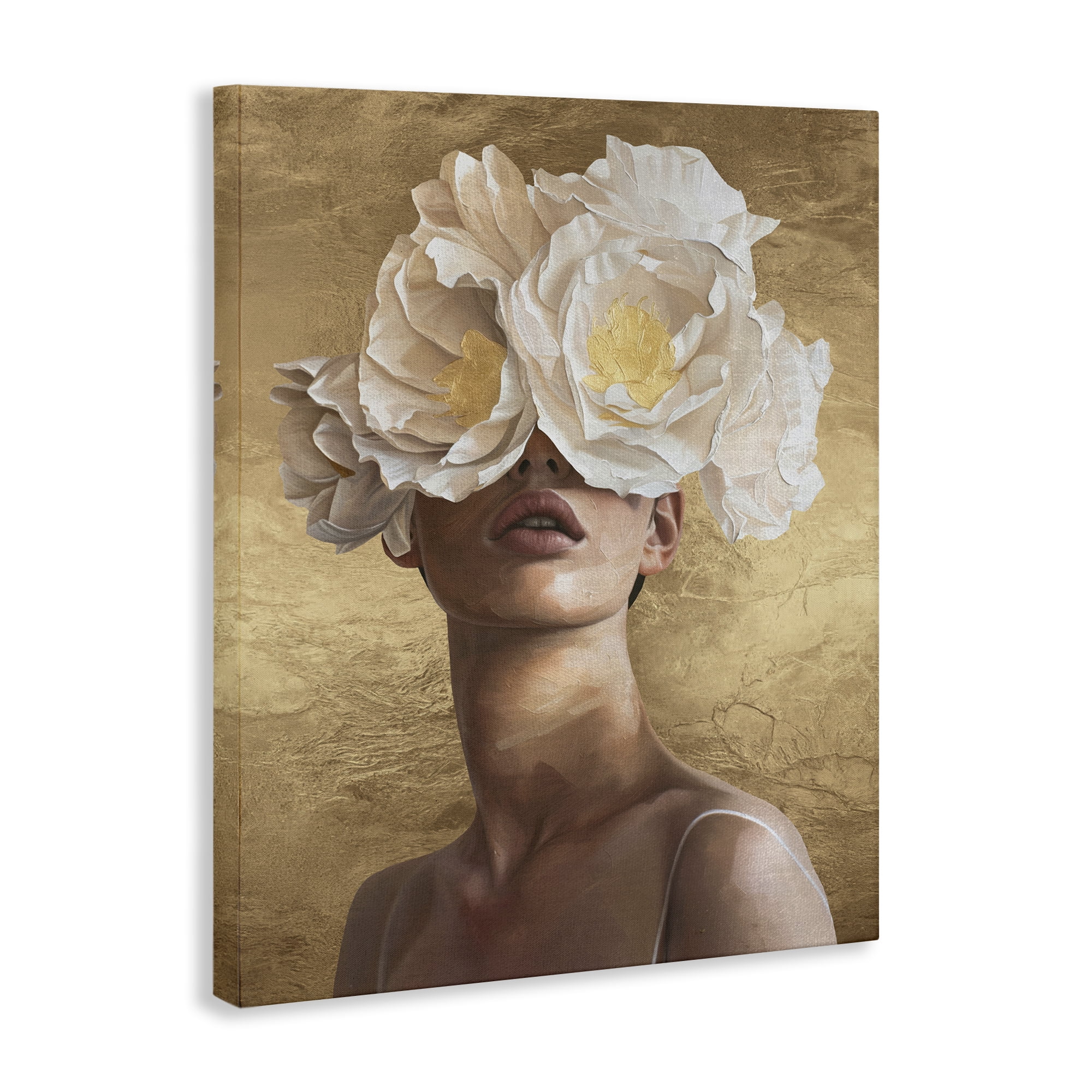 Stupell Industries Surreal Flower Lady People Painting Wrapped Canvas Art Print Wall Art, 24 x 30