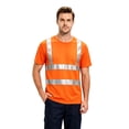 thumbnail image 6 of Mens high vis shirts Quick Dry Hi Vis Reflective Safety Short Sleeve T Shirts Construction Work Shirts with Reflective Strips Orange 4XL, 6 of 6