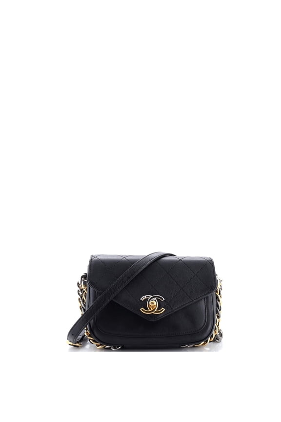 Pre-Owned Two Tone Envelope Flap Bag Quilted Calfskin Small By Rebag