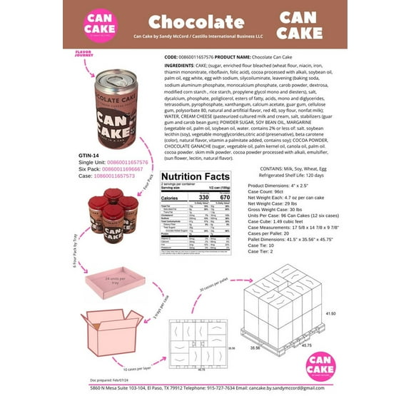 Chocolate CanCake 4 Pack