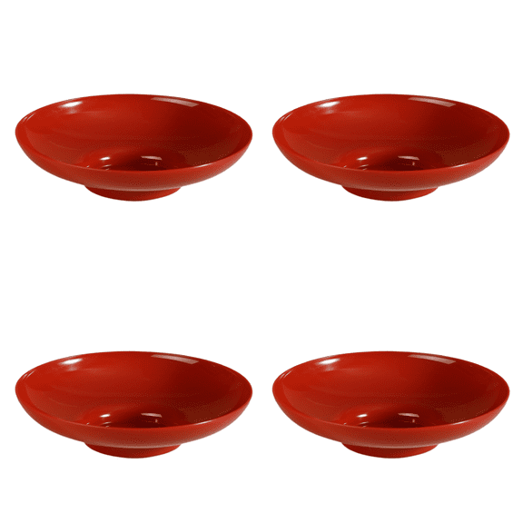 COMIART PP High-End Ins Style High-Footed Fruit Plate Set of 4 for Home Use(Red,4)