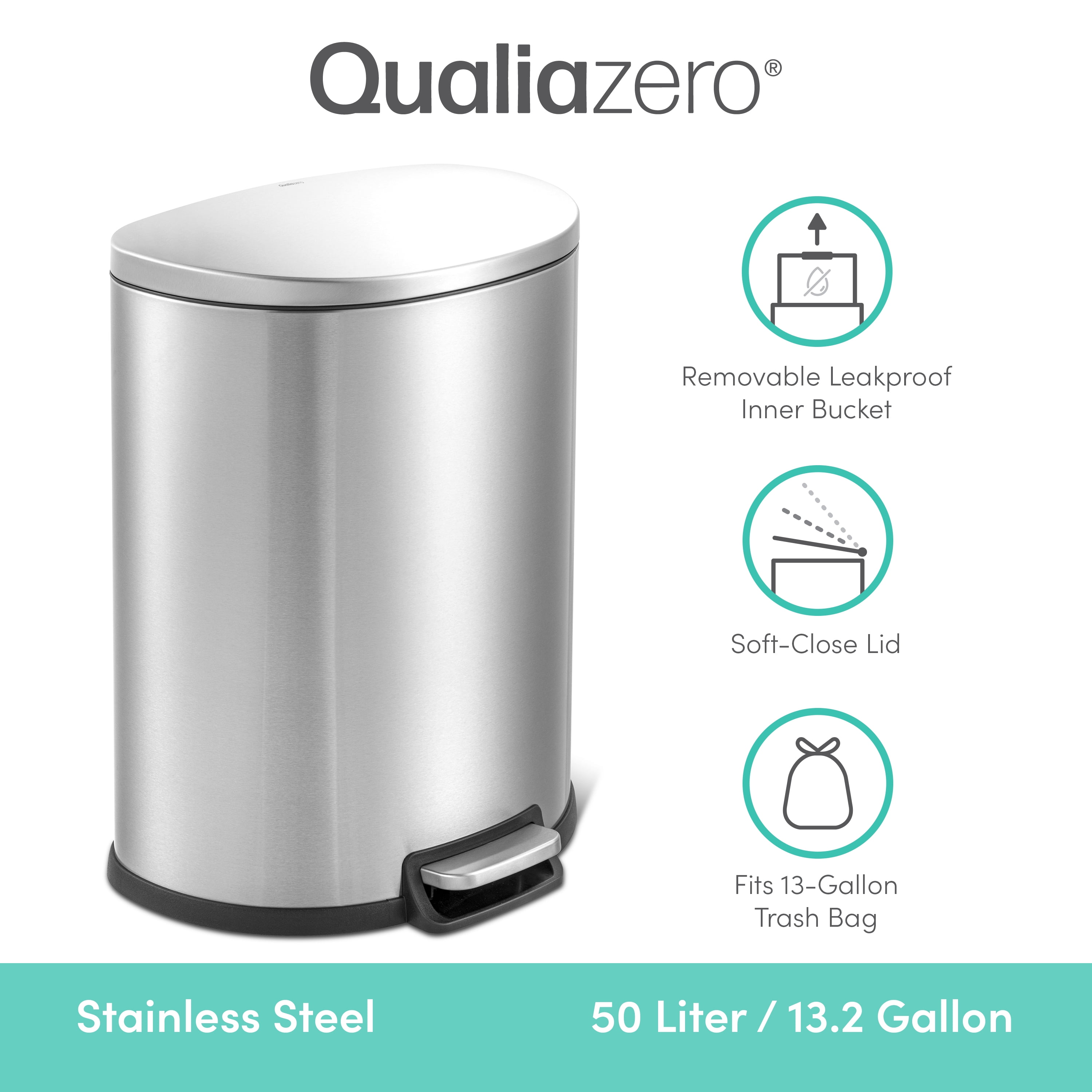 COSTWAY Poubelle Cuisine Automatique 30 Litres En Acier Inox Avec Cerclage, Poubelle à Capteur