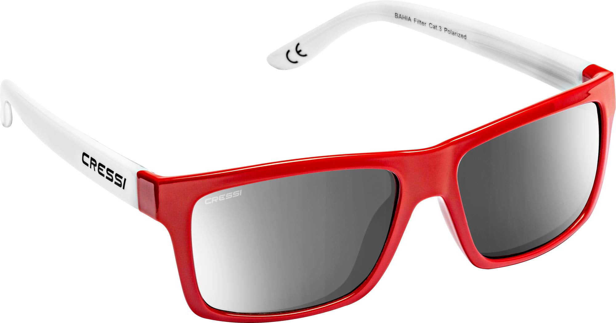 Adult Sport Sunglasses Silver Mirrored Protective Case Cressi Ninja Polarized Lenses 
