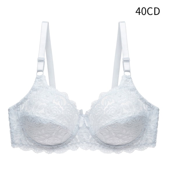 Sujetador de encaje Mujer Sexy Hacer subir Lencería Copa fina Ropa interior transpirable, Blanco, 40CD Speravity AP001126-02