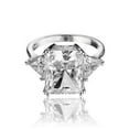 thumbnail image 2 of HeartsAndYou 3ct Radiant Cut Moissanite Trilogy Solitaire Engagement Ring for Women 18k White Gold over Silver, 2 of 4