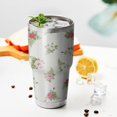 thumbnail image 4 of 30oz Pioneer Flower Floral Print Pattern Tumbler, Double Wall Vacuum Insulated Cup, BPA-Free Leak Proof Lid & Reusable Straws, Hot 12h, Cold 34h, 4 of 6