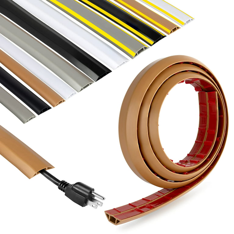 4FT Cord Cover Floor, Brown Cord Hider Floor, Extension Cable Cover Power  Cord