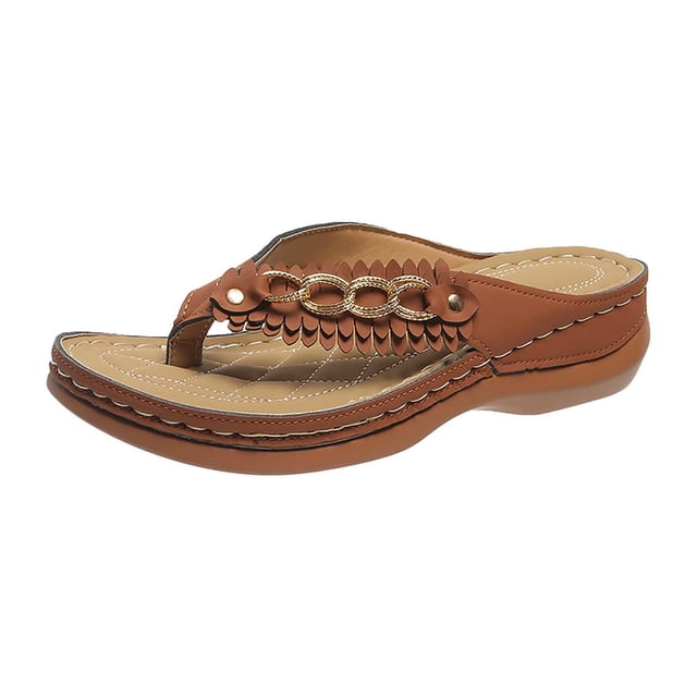 Amzcrzy Zapatos de mujer,Zapatos de mujer,Zapatillas de mujer, Sandalias ortopédicas vintage para mujer con soporte para el arco, antideslizantes y con cuña. Sandalias Mujer Zapatillas De Casa
