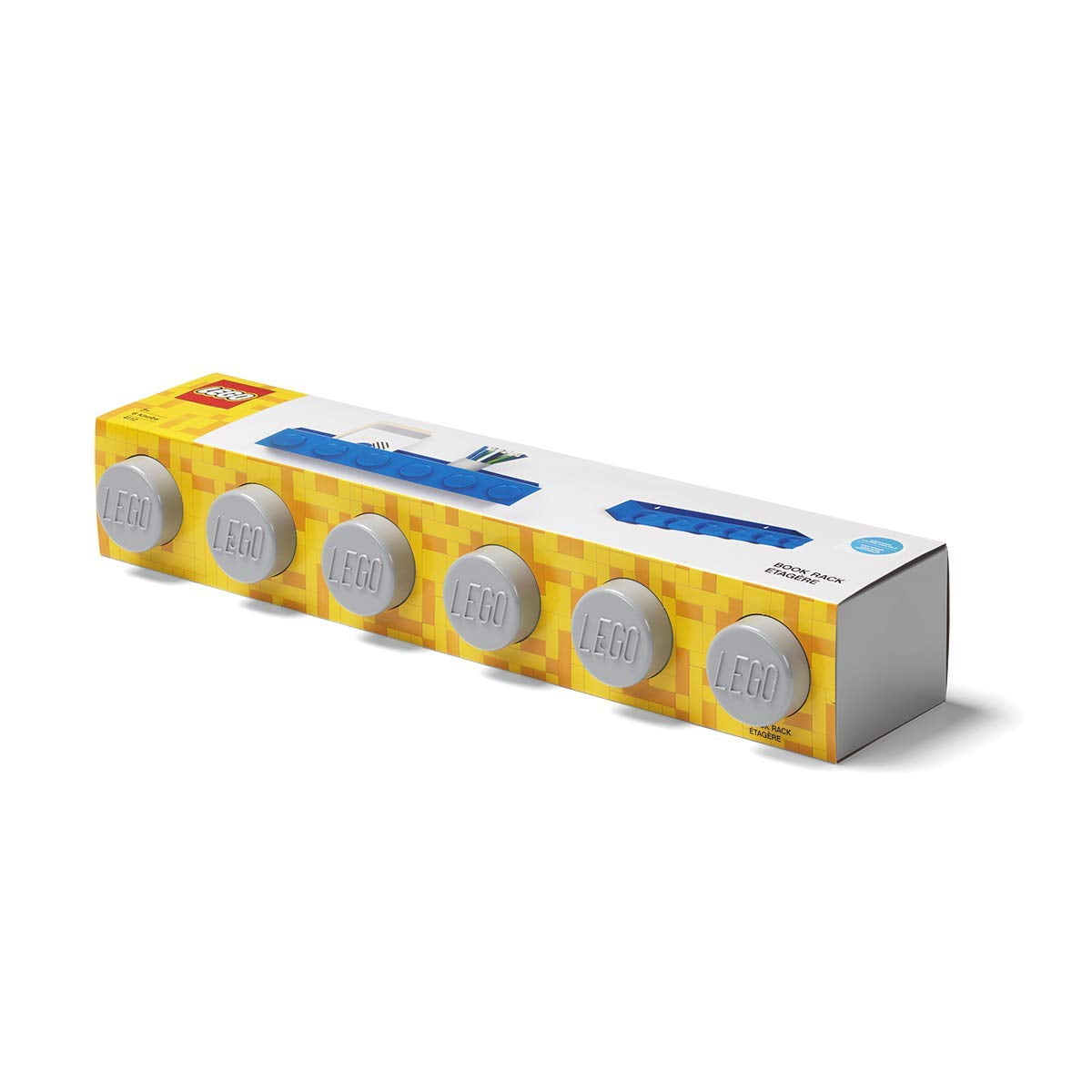 Room Copenhagen, Lego Book Rack - Decorative Floating Shelf Storage - Grey