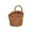 Wood-C, variant on Imitation Woven Garlic Storage Wall Hanger for Kitchen Organization Portable Small Utensil Holder Polyester Construction Easy Mount, 5.51*5.51*4.33 in, Wood-C