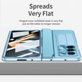 thumbnail image 5 of SaniMore for Samsung Galaxy Z Fold 6 Folding Magnetic Hinge Protection Case with Tempered Glass Film, PU Leather Cover with Wireless Charging & Kickstand Full Body Protective Shell, Blue, 5 of 8