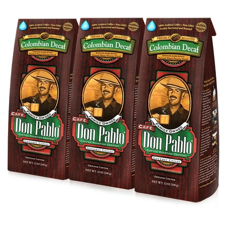 (3 pack) Don Pablo Colombian Decaf Medium-Dark Roast Whole Bean Coffee, 12 (Best Whole Bean Decaf Coffee)