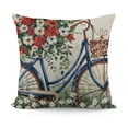 thumbnail image 2 of SHANXI Vintage Bicycle and Floral Pillowcase - Design for Home Decor  22x22in, 2 of 6