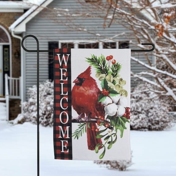 Northlight Cardinal "Welcome" Outdoor Christmas Garden Flag - 18" x 12.5"