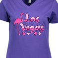 thumbnail image 4 of Inktastic Las Vegas- Flamingo Silhouette in Pink Women's V-Neck T-Shirt, 4 of 5