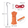 thumbnail image 2 of Camping Aluminio Tienda Estacas con Gancho 18,3 cm/7,2" Plata Tono 10 Piezas, con 4 Piezas Cordones/Ajustadores y 1Pz Almacenamiento Bolsa, 1 Juego, 2 of 7
