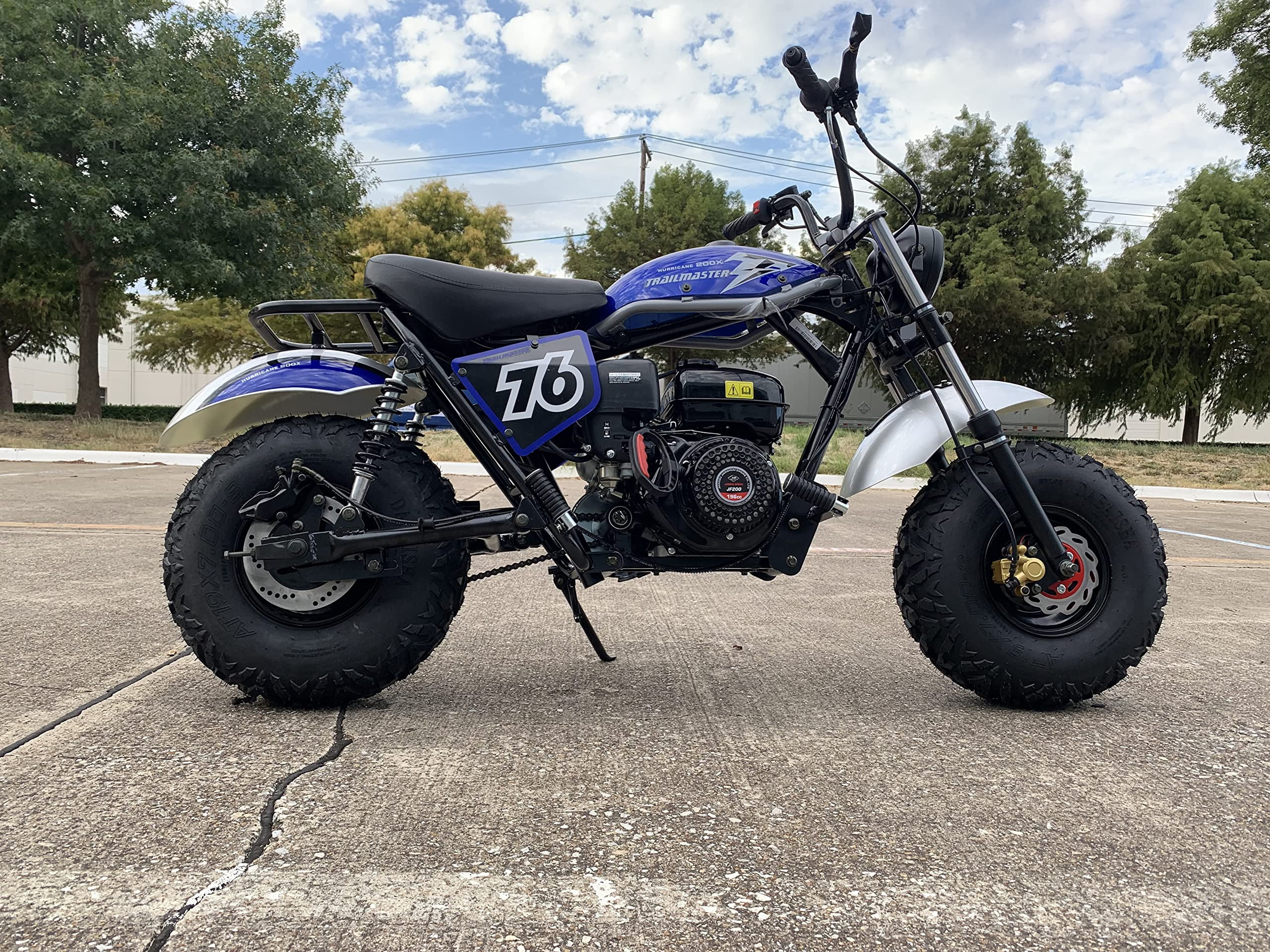 Trailmaster Mini Bike mb 200X Hurricane All New with Front and Rear Brakes, 196cc (Blue)