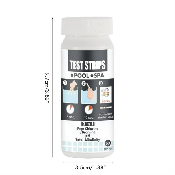 Pool and Spa Test Strips 3 in 1 Swimming Pool Testing Strip Kit Chemical Tester Strips for