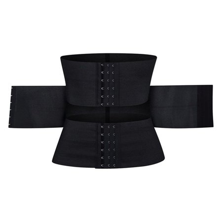 

Waist Trainer Women Three-Stage Plus Size Waist Cinchers Bandage Wrap 3 Segmentation Waist Band Hook （1pcs black)