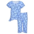 thumbnail image 3 of JEFFRICO Pajamas For Women Capri Set Sleepwear Soft Pajamas Short Sleeve Pajama Sleepshirt With Capri Pants, 3 of 7