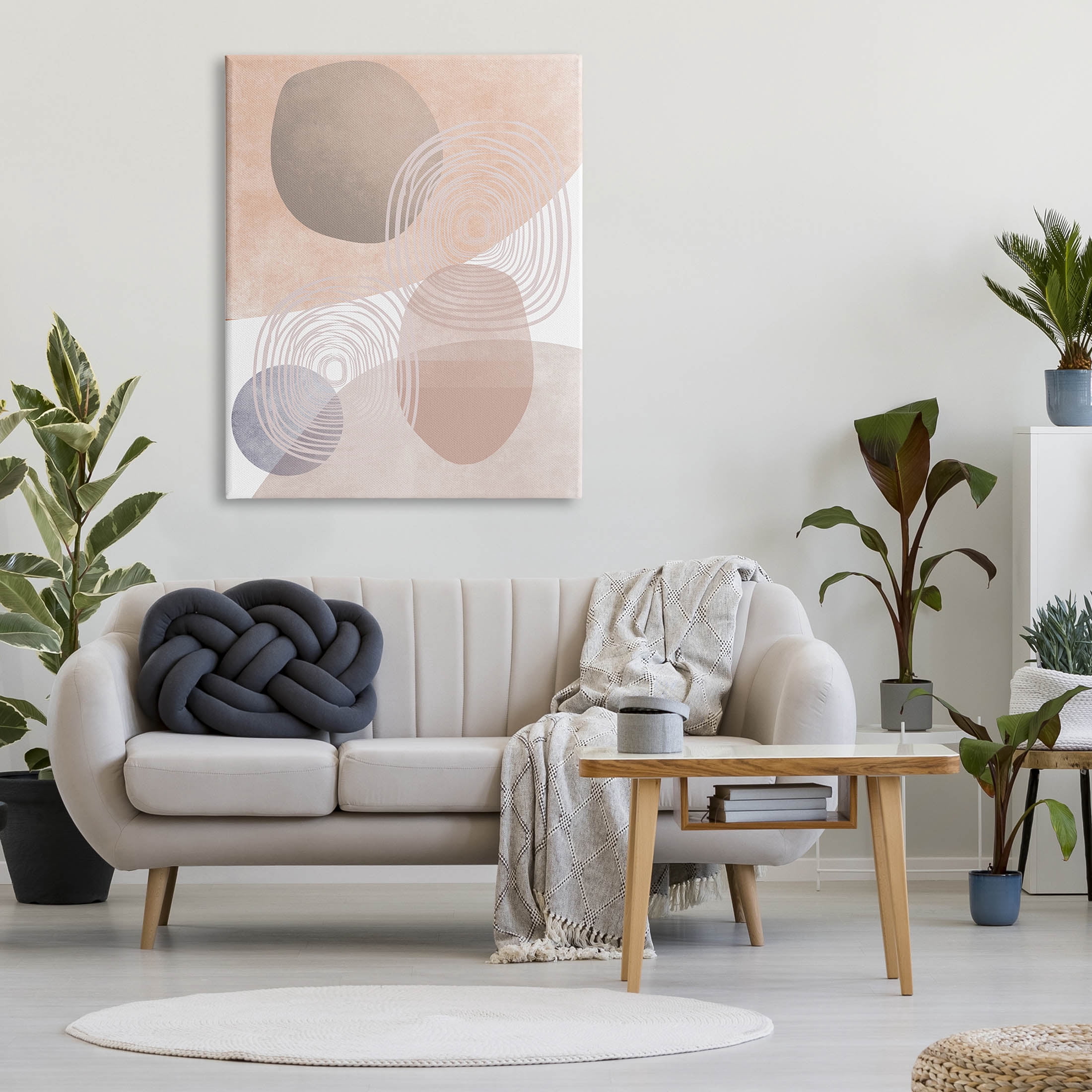 Spiraled Pastel Round Shapes Abstract Graphic Art Gallery Wrapped Canvas Print Wall Art