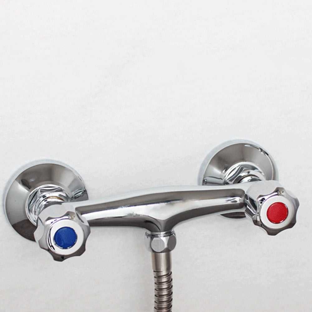 Sufanic Bathroom Shower Mixer Wall Mount Hot Cold Water Showering Faucet Temperature Control Valve Twin Outlet Chrome
