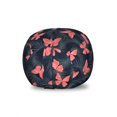 thumbnail image 1 of Exotic Storage Toy Bag Chair, Tropical Leaves Flora Butterflies Flying in Jungle Palms Aloha Island, Stuffed Animal Organizer Washable Bag, Large Size, Coral and Dark Night Blue, by Ambesonne, 1 of 3