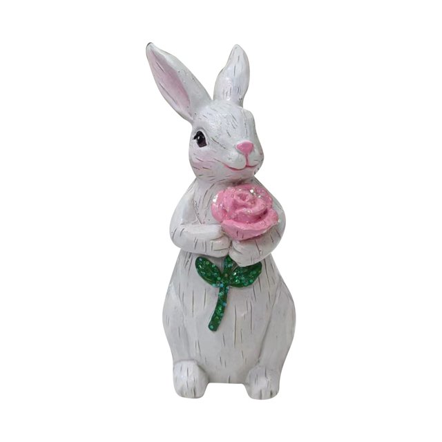 Qixi Easter Bunny Deco Spring Indoor Home Decor Electroplated Mini Bunny Figurines White Off Promotions!