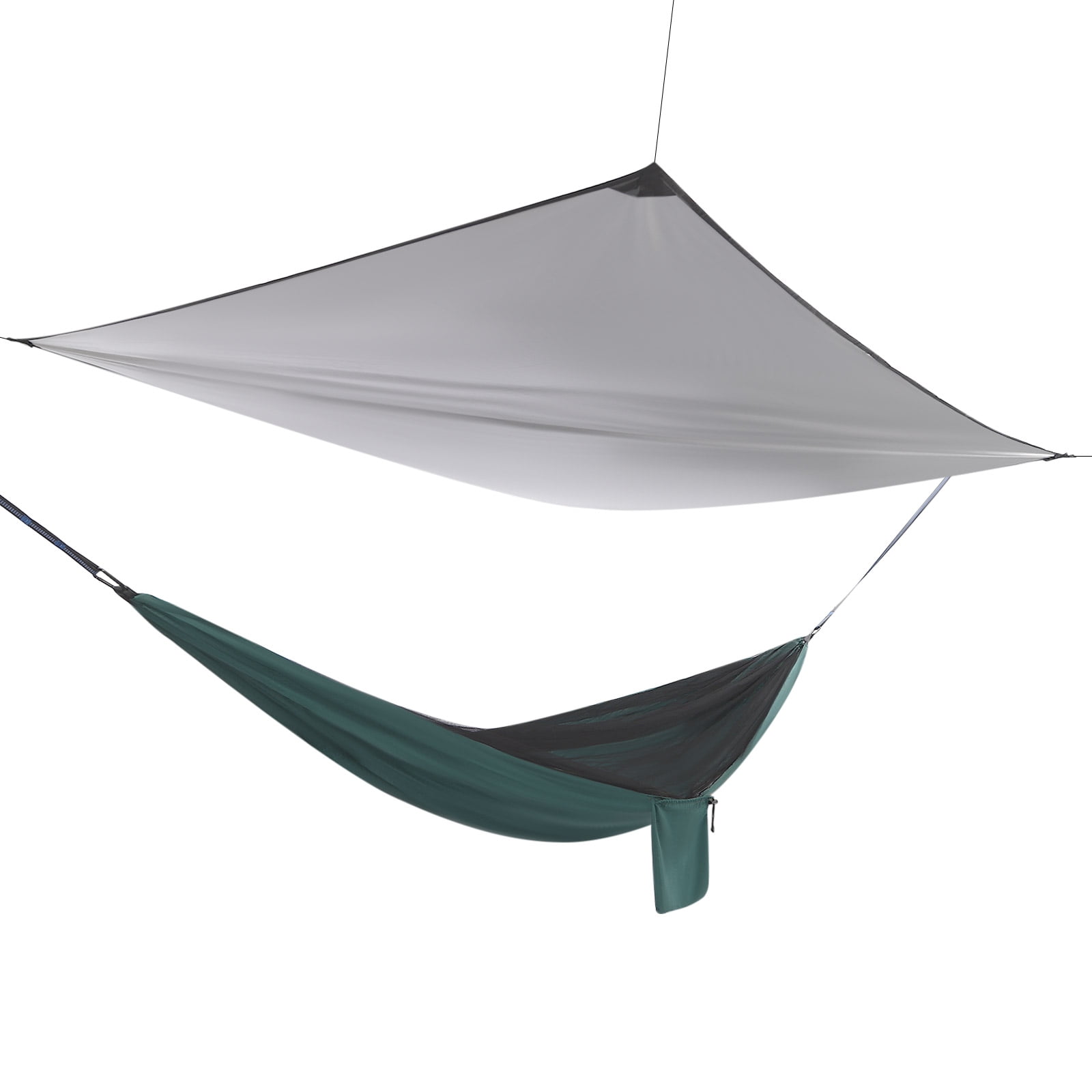 Fichiouy Camping Hammock with Net Tent and Rain Fly Tarp Portable Nylon Parachute Hammock with Heavy Duty Tree Strap Load-Bearing Capacity 200kg/440.9lbs