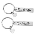 thumbnail image 4 of AURARMLET 2Ud Llaveros Unisex Her King His Queen Corazón Acero Inoxidable Plateado Resistente Para Ocasión Especial, 4 of 8