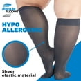 thumbnail image 5 of (3 Pairs) Wide Calf Womens Graduated Support Knee High 20-30mmHg Black,4XL, 5 of 11