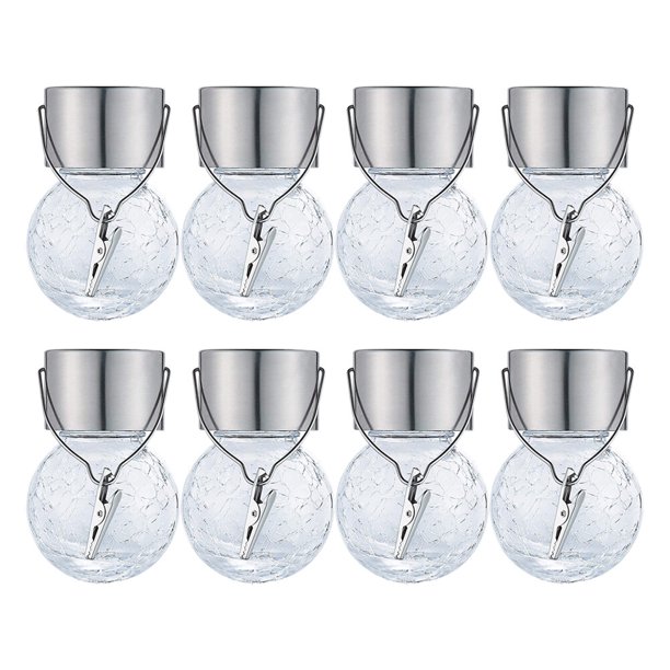 8pcs creativo energía solar luz colgando lámpara de bolas decorativa luz exterior