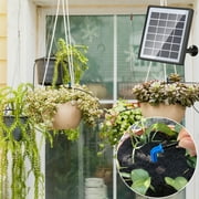 PChero Solar Automatic Drip Irrigation Kit, Solar Powered Auto Watering System with 12 Timer Modes for Indoor Balcony Outdoor Garden Greenhouse, Supported 15 Pots Plants