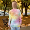 thumbnail image 6 of XADYUY Girls Long Sleeve T Shirts Size 6-7 Crewneck Winter Tee for Girls Trendy Basic Top for Girls Cotton Tie Dye Girls Blouses 11-12 Years,Watermelon Red, 6 of 6
