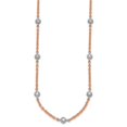 thumbnail image 2 of Auriga Fine Jewelry 18K Rose and White Gold Textured Diamond Station Necklace for Women 18" (1.26ct, Color- G-H, Clarity- SI1), 2 of 4