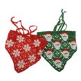 thumbnail image 3 of Unique Bargains 2 Pcs Triangle Bandana Knitted Turban Crochet Hair Scarf for Women Red Dark Green, 3 of 5