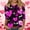 #205-Black, variant on Wowcloth Women's Casual T-Shirt with Valentine Print, Round Neck, Three-Quarter Sleeve, Loose Fit for Daily Use and Valentine's Day